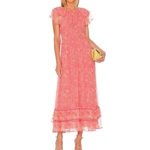NWOT CLEOBELLA Hannah maxi dress in Coral floral size small